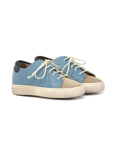 Pèpè Kids' Leather Sneakers In Blue