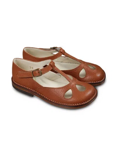 Pèpè Kids' Ballerinas Lucy Aus Leder In Brown