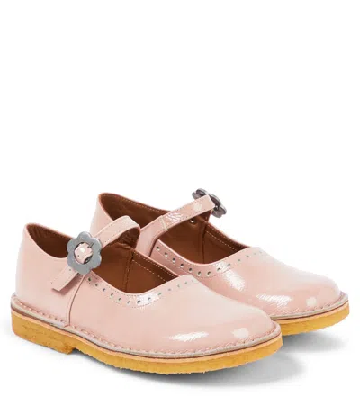 Pèpè Kids' Naplak Leather Ballet Flats In Pink