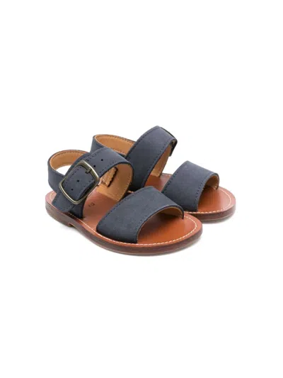 Pèpè Kids' Nico Leather Sandals In Blue