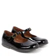 Pèpè Brogue-detail Leather Ballerina Shoes In Black