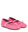 Pèpè Bow-detail Glitter Ballet Flats In Pink