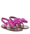 Pèpè Bow-detail Leather Sandals In Pink