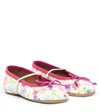 Pèpè Eden Floral Leather Ballet Flats In Multicoloured