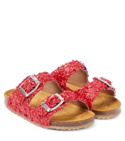 Pèpè Kids' Fuffy Sandals In Red