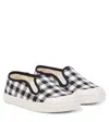Pèpè Gingham Slip-on Sneakers In Black