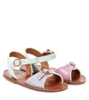 Pèpè Glitter Leather Sandals In Multicoloured