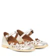 Pèpè Cut-out Floral Ballerina Shoes In Gold