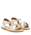 Pèpè Metallic Leather Sandals In Gold