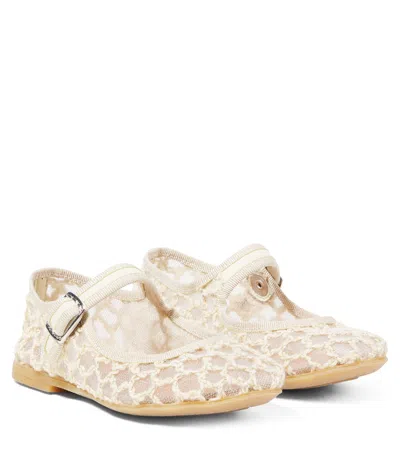 Pèpè Kids' Rete Conex Ballet Flats In White