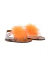 Pèpè Pompom-detail Sandals In Orange