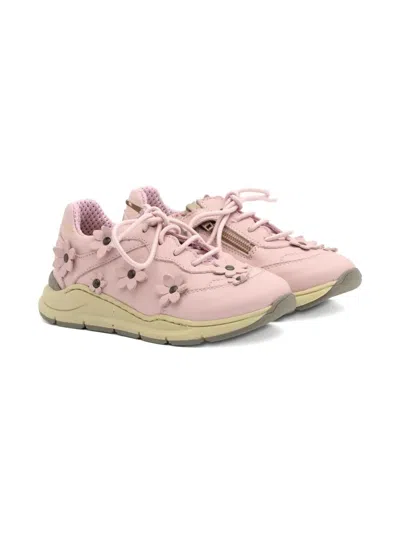 Pèpè Kids' Shane Floral-embellished Lace-up Sneakers