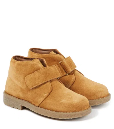 Pèpè Kids' Suede Ankle Boots In Brown