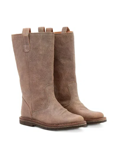 Pèpè Suede Knee-high Boots In Brown