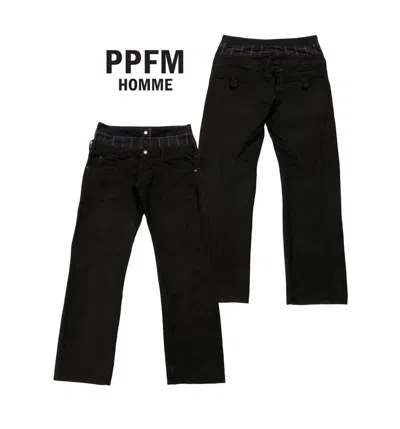 Pre-owned Ppfm Double Waist Pants In Dark Green
