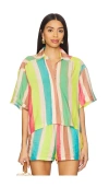 Pq Blake Button Top In Green