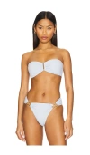 Pq Detail Bandeau Bikini Top In Tallulah White