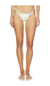 Pq Embroidered Tie Side Bikini Bottom In Multi