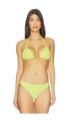 Pq Isla Triangle Bikini Top In Gold
