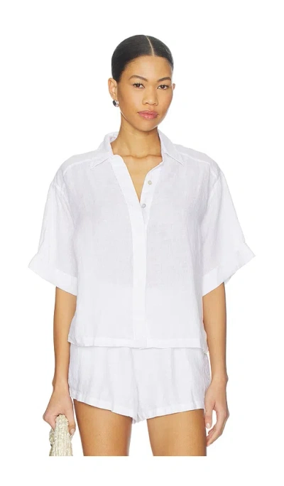Pq Linen Button Up Top In White