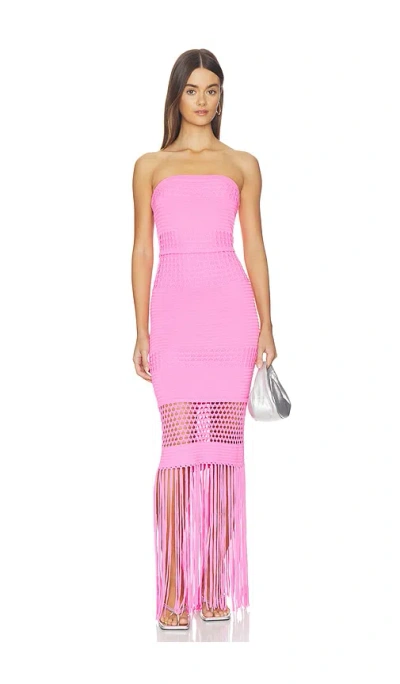Pq Melissa Fringe Dress In Pink