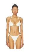 Pq Mila Triangle Bikini Top In White