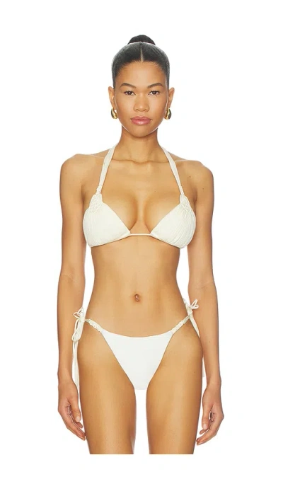 Pq Mila Triangle Bikini Top In Neutral