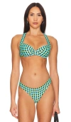Pq Perla Underwire Bikini Top In Gingham Drift