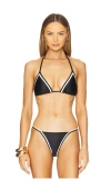 Pq Raven Triangle Bikini Top In Black