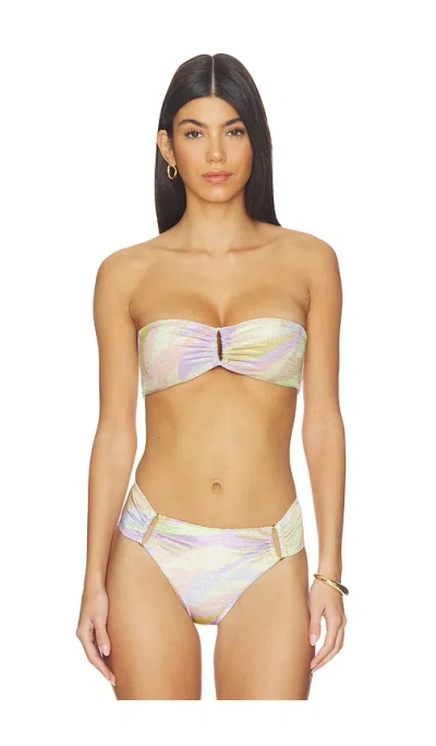 Pq Ring Bandeau Bikini Top In Multi
