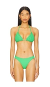 Pq Skyla Triangle Bikini Top In Matcha