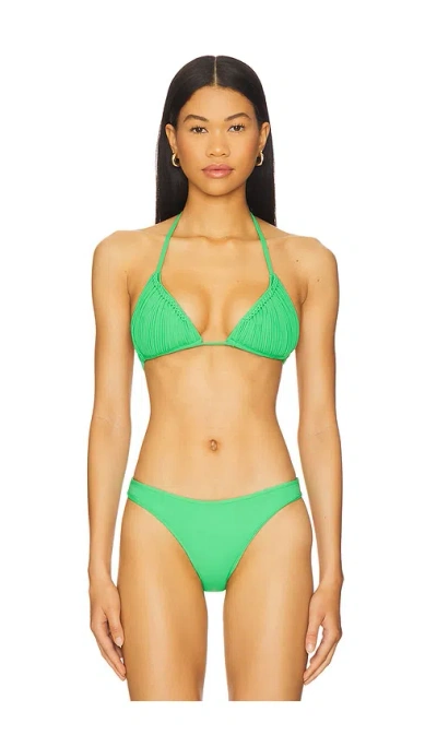 Pq Skyla Triangle Bikini Top In Matcha