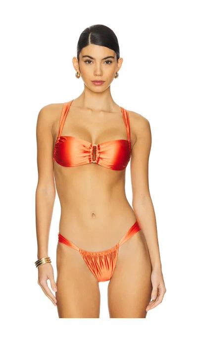 Pq Stevie Bikini Top In Tangerine
