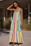 Pq Swim Piper Striped Slit Maxi Dress In Multicolor