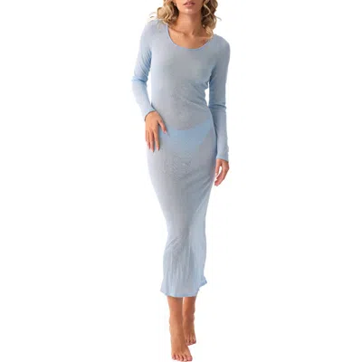 Pq Swim Ada Long Sleeve Cover-up Dress In Blue