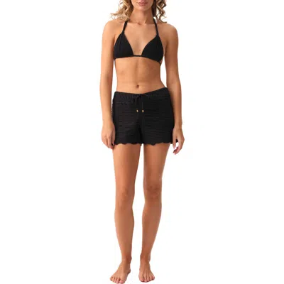 Pq Swim Adele Cover-up Drawstring Shorts In Black