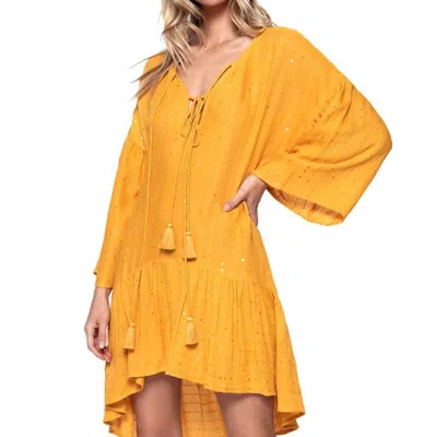 Pq Swim Angelica Sequined Tunic Dress In Yellow