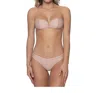 Pq Swim Aperol Stripe Basic Ruched Teeny Bottom In Orange In Orange