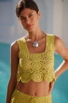 Pq Swim Aria Cotton Crop Cover-up Top In Green