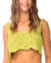 Pq Swim Aria Cotton Crop Cover-up Top In Yellow