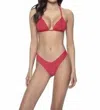 Pq Swim Avalon High Cut Teeny Bikini Bottom In Red In Red