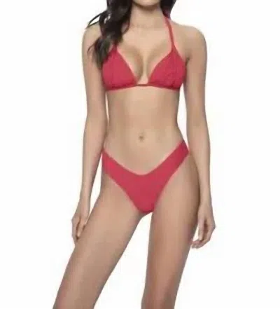 Pq Swim Avalon High Cut Teeny Bikini Bottom In Red
