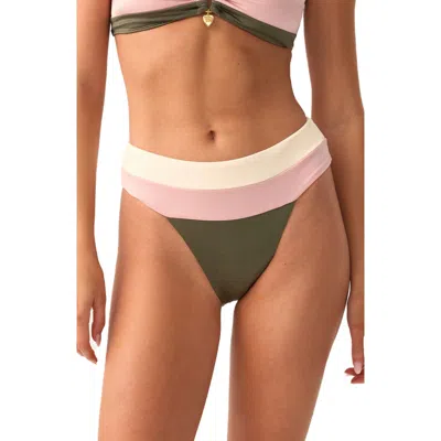 Pq Swim Banded Bikini Bottoms In Green
