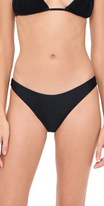Pq Swim Basic Ruched Bikini Bottoms Midnight In Black