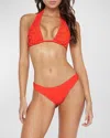 Pq Swim Chain Strap Bikini Bottom In Tangerine In Milos