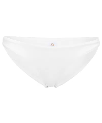 Pq Swim Basic Ruched Full Bikini Bottom White