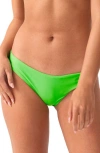 Pq Swim Basic Ruched Teeny Bikini Bottoms In Kelly Green