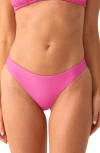 Pq Swim Basic Ruched Teeny Bikini Bottoms In Pink