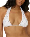 Pq Swim Beaded Brynn Halter Bikini Top In White