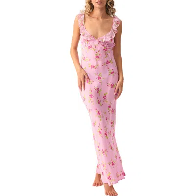 Pq Swim Beth Floral Cover-up Maxi Dress In Pink